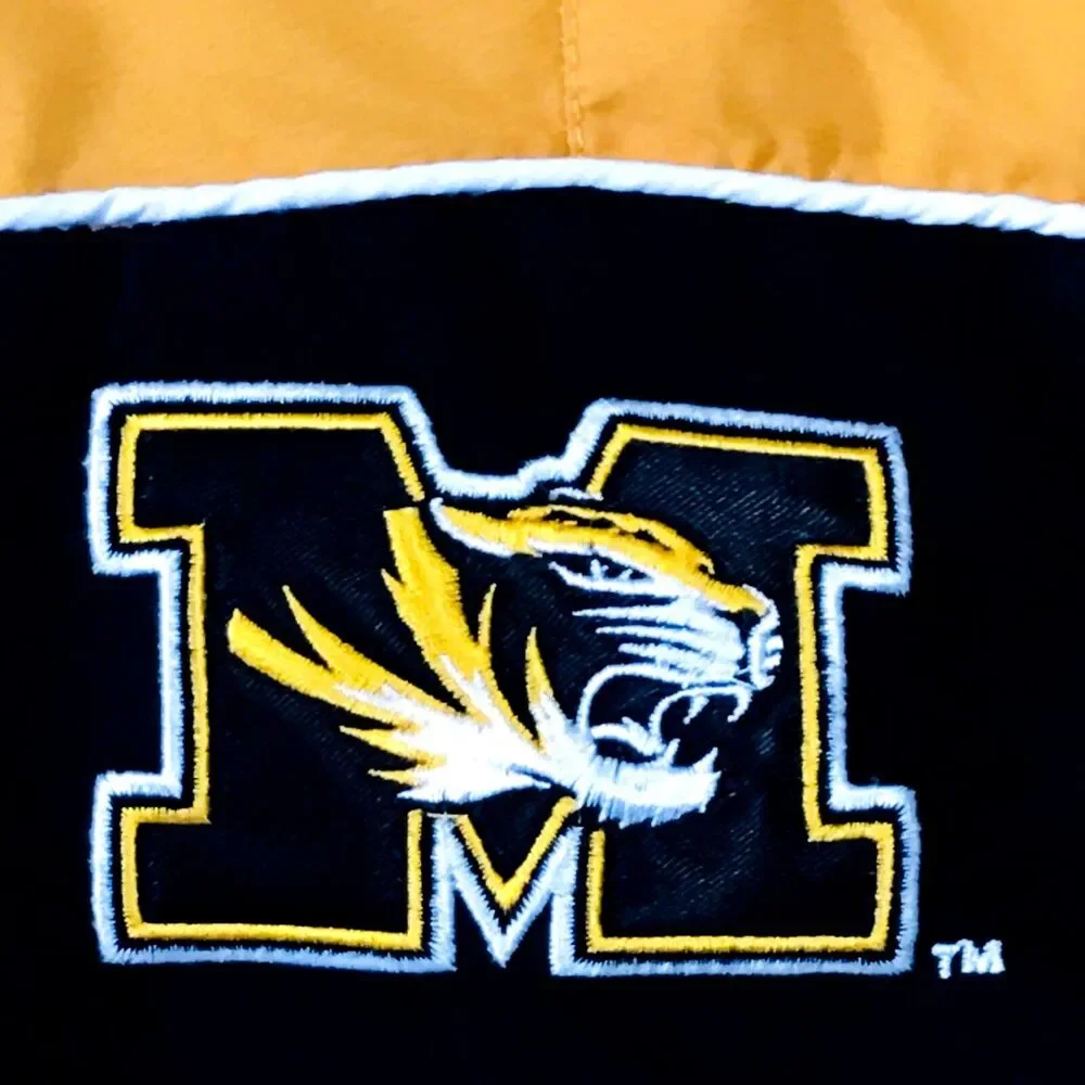 Missouri Tigers Vtg Pullover Jacket Spellout S Men M L Women Black Gold 58 Sport